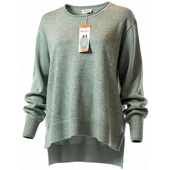 Ella Moss Sweaters - Ella Moss Women's Light Blue Knit Sweater Crew Neck Long Sleeve Size XXL